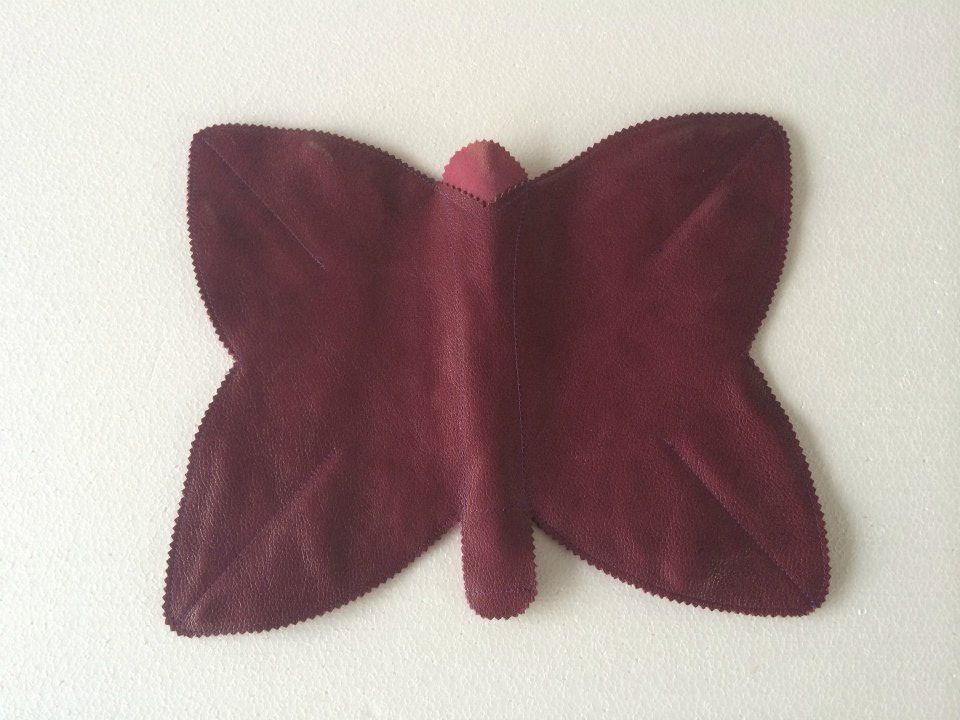 Borsa porta attrezzi in vera pelle modello "Farfalla"